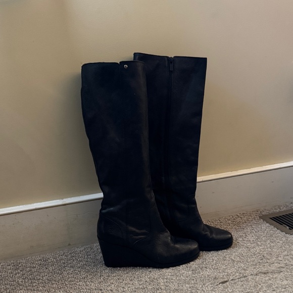Frye Black Wedge Knee-High Boots - Picture 1 of 4